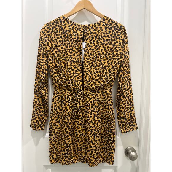 & Other Stories Leopard Print Long Sleeve Mini Dress Sz 2 - Picture 8 of 9
